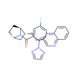 O=C(c1cc(F)ccc1-n1nccn1)N1[C@H]2CC[C@H]1[C@H](CNc1cnc3ccccc3n1)C2 ZINC000226036398