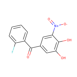 O=C(c1cc(O)c(O)c([N+](=O)[O-])c1)c1ccccc1F ZINC000036384898