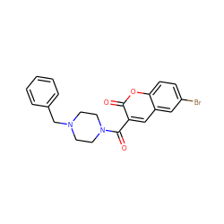 O=C(c1cc2cc(Br)ccc2oc1=O)N1CCN(Cc2ccccc2)CC1 ZINC000019770355