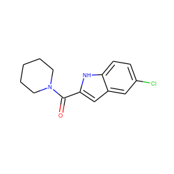 O=C(c1cc2cc(Cl)ccc2[nH]1)N1CCCCC1 ZINC000004698861