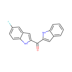 O=C(c1cc2ccccc2[nH]1)c1cc2cc(F)ccc2[nH]1 ZINC000013687673