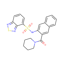 O=C(c1cc2ccccc2cc1NS(=O)(=O)c1cccc2nsnc12)N1CCCCC1 ZINC000034509423