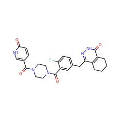 O=C(c1ccc(=O)[nH]c1)N1CCN(C(=O)c2cc(Cc3n[nH]c(=O)c4c3CCCC4)ccc2F)CC1 ZINC000149163448