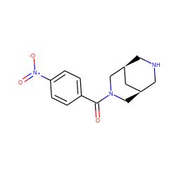 O=C(c1ccc([N+](=O)[O-])cc1)N1C[C@@H]2CNC[C@@H](C2)C1 ZINC000103244610