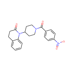 O=C(c1ccc([N+](=O)[O-])cc1)N1CCC(N2C(=O)CCc3ccccc32)CC1 ZINC000013832026