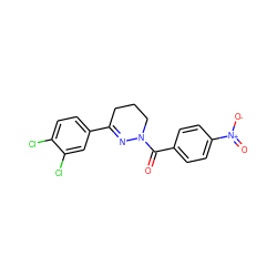 O=C(c1ccc([N+](=O)[O-])cc1)N1CCCC(c2ccc(Cl)c(Cl)c2)=N1 ZINC000013744700