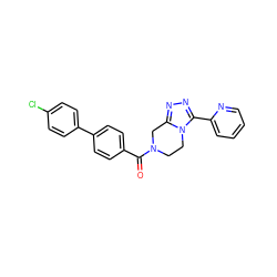 O=C(c1ccc(-c2ccc(Cl)cc2)cc1)N1CCn2c(nnc2-c2ccccn2)C1 ZINC000299854760