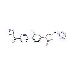 O=C(c1ccc(-c2ccc(N3C[C@H](Cn4ccnn4)OC3=O)cc2F)cn1)C1CNC1 ZINC000028711455