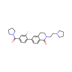 O=C(c1ccc(-c2ccc3c(c2)CCN(CCN2CCCC2)C3=O)c(F)c1)N1CCCC1 ZINC000059112832