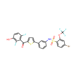 O=C(c1ccc(-c2cccc(NS(=O)(=O)c3ccc(Br)cc3OC(F)(F)F)c2)s1)c1c(F)ccc(O)c1F ZINC000473147661