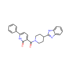 O=C(c1ccc(-c2ccccc2)[nH]c1=O)N1CCC(c2nc3ccccc3[nH]2)CC1 ZINC000040403803