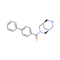 O=C(c1ccc(-c2ccccc2)cc1)N1C[C@@H]2CNC[C@@H](C2)C1 ZINC000103244597