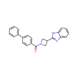 O=C(c1ccc(-c2ccccc2)cc1)N1CC(c2nc3ccccc3[nH]2)C1 ZINC000040914743