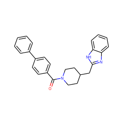 O=C(c1ccc(-c2ccccc2)cc1)N1CCC(Cc2nc3ccccc3[nH]2)CC1 ZINC000040915252