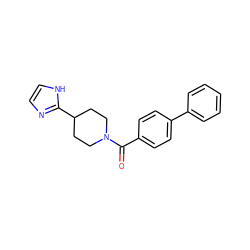 O=C(c1ccc(-c2ccccc2)cc1)N1CCC(c2ncc[nH]2)CC1 ZINC000040915509