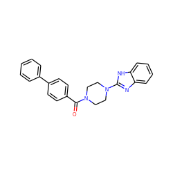 O=C(c1ccc(-c2ccccc2)cc1)N1CCN(c2nc3ccccc3[nH]2)CC1 ZINC000040914414