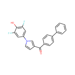 O=C(c1ccc(-c2ccccc2)cc1)c1ccn(-c2cc(F)c(O)c(F)c2)c1 ZINC000095598180