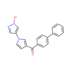 O=C(c1ccc(-c2ccccc2)cc1)c1ccn(-c2cnn(O)c2)c1 ZINC000096282649