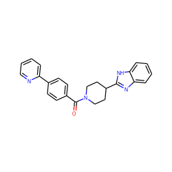 O=C(c1ccc(-c2ccccn2)cc1)N1CCC(c2nc3ccccc3[nH]2)CC1 ZINC000040900400