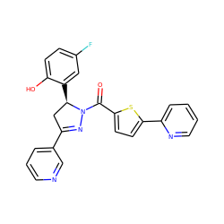 O=C(c1ccc(-c2ccccn2)s1)N1N=C(c2cccnc2)C[C@H]1c1cc(F)ccc1O ZINC000071333656