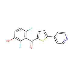 O=C(c1ccc(-c2ccncc2)s1)c1c(F)ccc(O)c1F ZINC001772657714