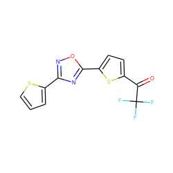 O=C(c1ccc(-c2nc(-c3cccs3)no2)s1)C(F)(F)F ZINC000040848216