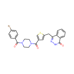 O=C(c1ccc(Br)cc1)N1CCN(C(=O)c2csc(Cc3n[nH]c(=O)c4ccccc34)c2)CC1 ZINC000299834300