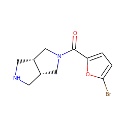 O=C(c1ccc(Br)o1)N1C[C@@H]2CNC[C@@H]2C1 ZINC000085282723