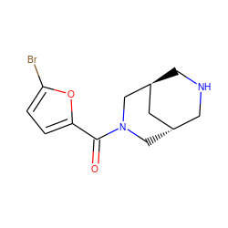 O=C(c1ccc(Br)o1)N1C[C@H]2CNC[C@@H](C2)C1 ZINC000101570757