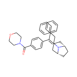 O=C(c1ccc(C(=C2C[C@@H]3CC[C@H](C2)N3CCc2ccccc2)c2ccccc2)cc1)N1CCOCC1 ZINC000026185742