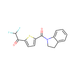 O=C(c1ccc(C(=O)N2CCc3ccccc32)s1)C(F)F ZINC000029069581