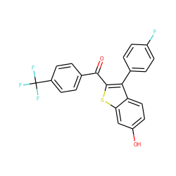 O=C(c1ccc(C(F)(F)F)cc1)c1sc2cc(O)ccc2c1-c1ccc(F)cc1 ZINC000208953170