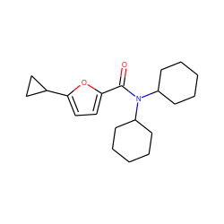 O=C(c1ccc(C2CC2)o1)N(C1CCCCC1)C1CCCCC1 ZINC000073241871