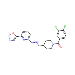 O=C(c1ccc(Cl)c(Cl)c1)N1CCC(CNCc2cccc(-c3cnco3)n2)CC1 ZINC000013782357