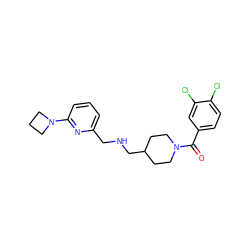 O=C(c1ccc(Cl)c(Cl)c1)N1CCC(CNCc2cccc(N3CCC3)n2)CC1 ZINC000012356298