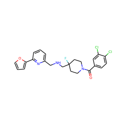 O=C(c1ccc(Cl)c(Cl)c1)N1CCC(F)(CNCc2cccc(-c3ccco3)n2)CC1 ZINC000013797248