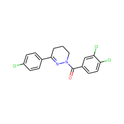 O=C(c1ccc(Cl)c(Cl)c1)N1CCCC(c2ccc(Cl)cc2)=N1 ZINC000005673241