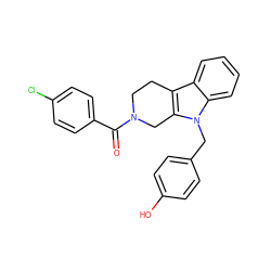 O=C(c1ccc(Cl)cc1)N1CCc2c(n(Cc3ccc(O)cc3)c3ccccc23)C1 ZINC000014946243