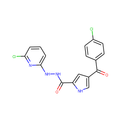 O=C(c1ccc(Cl)cc1)c1c[nH]c(C(=O)NNc2cccc(Cl)n2)c1 ZINC000001384769