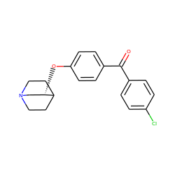 O=C(c1ccc(Cl)cc1)c1ccc(O[C@H]2CN3CCC2CC3)cc1 ZINC000003940474