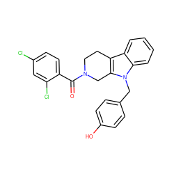 O=C(c1ccc(Cl)cc1Cl)N1CCc2c(n(Cc3ccc(O)cc3)c3ccccc23)C1 ZINC000014946244