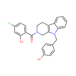 O=C(c1ccc(Cl)cc1O)N1CCc2c(n(Cc3ccc(O)cc3)c3ccccc23)C1 ZINC000014946252