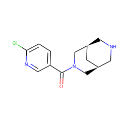 O=C(c1ccc(Cl)nc1)N1C[C@@H]2CNC[C@@H](C2)C1 ZINC000103244620