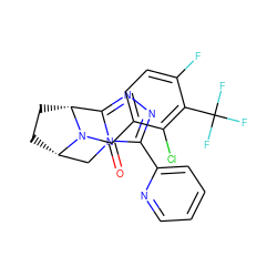 O=C(c1ccc(F)c(C(F)(F)F)c1Cl)N1[C@H]2CC[C@@H]1c1nnc(-c3ccccn3)n1C2 ZINC000215920092