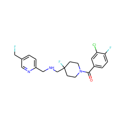 O=C(c1ccc(F)c(Cl)c1)N1CCC(F)(CNCc2ccc(CF)cn2)CC1 ZINC000028711613