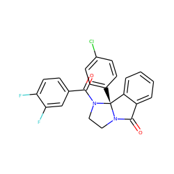 O=C(c1ccc(F)c(F)c1)N1CCN2C(=O)c3ccccc3[C@@]12c1ccc(Cl)cc1 ZINC000103226464