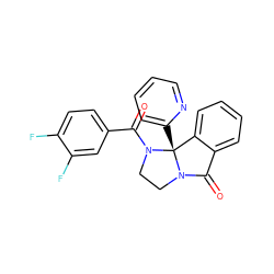 O=C(c1ccc(F)c(F)c1)N1CCN2C(=O)c3ccccc3[C@@]12c1ccccn1 ZINC000299821880