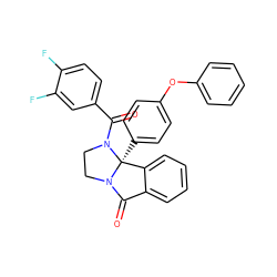 O=C(c1ccc(F)c(F)c1)N1CCN2C(=O)c3ccccc3[C@]12c1ccc(Oc2ccccc2)cc1 ZINC000299827968