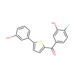 O=C(c1ccc(F)c(O)c1)c1ccc(-c2cccc(O)c2)s1 ZINC000064447763