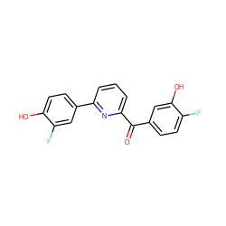 O=C(c1ccc(F)c(O)c1)c1cccc(-c2ccc(O)c(F)c2)n1 ZINC001772649252